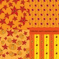 Four warm seamless pattern with floral elements Royalty Free Stock Photo