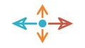 Four-Way Directional Arrows Vector for Navigation and Choices, vector design Generative AI Royalty Free Stock Photo