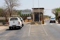 Four wheel cars entrance gate Etosha park, Namibia