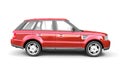 Four-wheel drive red car side view Royalty Free Stock Photo