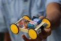 Small remote control car with four wheel drive and slim tires