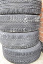 Four wheel drive. Rubber tires. Summer rubber set for the car Royalty Free Stock Photo