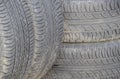 Four wheel drive. Rubber tires. Summer rubber set for Royalty Free Stock Photo