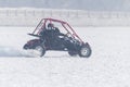 Four-wheel drive in the snow playground Royalty Free Stock Photo