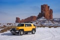 Four Wheel Drive Touring in Mountain Snow Royalty Free Stock Photo