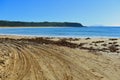 Four wheel drive tracks on a beach Royalty Free Stock Photo