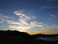 Four Wheeler Quad Bike Silhouette on Rock Cliff at Seaside during Beautiful Sunset, Tsarevo, Bulgaria, August 2018 Royalty Free Stock Photo