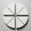 Four white circular segments, each divided into three triangular pieces, form a Royalty Free Stock Photo