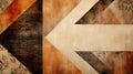 Abstract Wood Textures: A Fusion Of Geometry, Vintage Photography, And Aztec Art