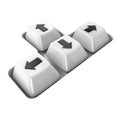 The four white keyboard arrows keys Royalty Free Stock Photo