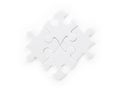 Four white puzzle pieces isolated with clipping path Royalty Free Stock Photo