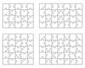 Four white puzzles Royalty Free Stock Photo