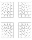 four white puzzles Royalty Free Stock Photo