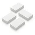 Four white rectangular blocks arranged in a square formation on a white background Royalty Free Stock Photo