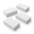 Four white rectangular blocks arranged in a square formation on a white background Royalty Free Stock Photo