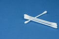 Four white sticks for cleaning ears Royalty Free Stock Photo