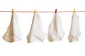 Four women`s panties on a clothesline isolated on a white background Royalty Free Stock Photo