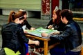Pixian Old Town, China:Women Playing Mahjong