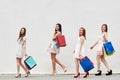 Four Women with Shopping Bags Royalty Free Stock Photo