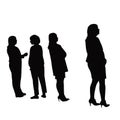 Four women standing body silhouette vector