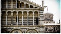 Four wonderful masterpieces  at the Piazza dei Miracoli, aka Square of Miracles . Detail. Royalty Free Stock Photo