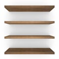 Four wood shelfs