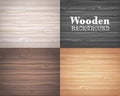 Four wood textured backgrounds in the form of wooden boards.