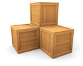 Four wooden boxes Royalty Free Stock Photo