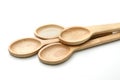 Four wooden spoons isolated