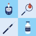 four world diabetes day icons