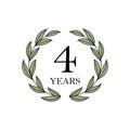 Four year anniversary with floral laurel wreath