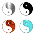 Four yin yang symbols isolated on white Royalty Free Stock Photo