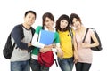 Four young happy students Royalty Free Stock Photo