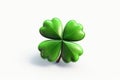 Fourleaf Clover 3D On White Background. Generative AI