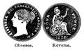 Fourpenny Piece of Queen Victoria, vintage illustration Royalty Free Stock Photo