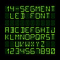 Fourteen segment LED display font