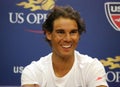 Fourteen times Grand Slam Champion Rafael Nadal of Spain during press conference before US Open 2015