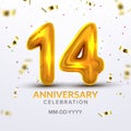 Fourteenth Anniversary Celebration Number Vector