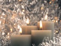 Fourth Advent candle burns Royalty Free Stock Photo