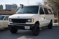 fourth-generation Ford E-150 American van, it is an E Series from the Ecoline line. Royalty Free Stock Photo
