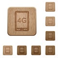 Fourth generation mobile connection speed wooden buttons