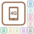 Fourth generation mobile connection speed simple icons