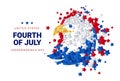 Fourth of July background - American eagle made of stars for USA Independence Day - 4th of July vector illustration Royalty Free Stock Photo