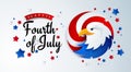 Fourth of July background - American Independence Day vector illustration with the USA bald eagle - 4th of July design Royalty Free Stock Photo