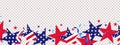 Fourth of July background. 4th of July holiday long horizontal border Royalty Free Stock Photo