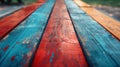 Fourth of July Backyard Cookout: Empty Picnic Table - Professional Product Shot Royalty Free Stock Photo