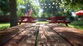 Fourth of July Backyard Cookout: Empty Picnic Table - Professional Product Shot Royalty Free Stock Photo