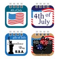 Fourth of July calendar sheets Royalty Free Stock Photo