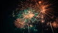 Fourth of July celebration, exploding multi colored fireworks generated by AI Royalty Free Stock Photo