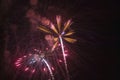 Fourth of July celebration with fireworks exploding, Independence Day, Ojai, California Royalty Free Stock Photo